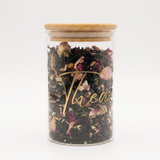 La Vie en Rose tea with Earl Grey and rose petals in a loose tea blend.